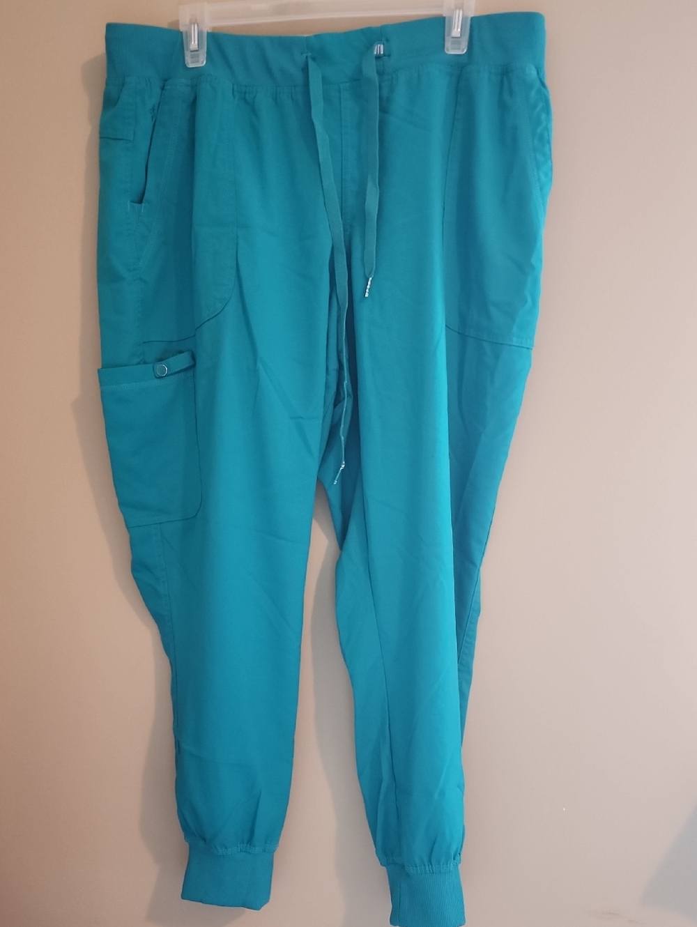Med Couture Teal Cargo Drawstring Jogger Scrub Pants